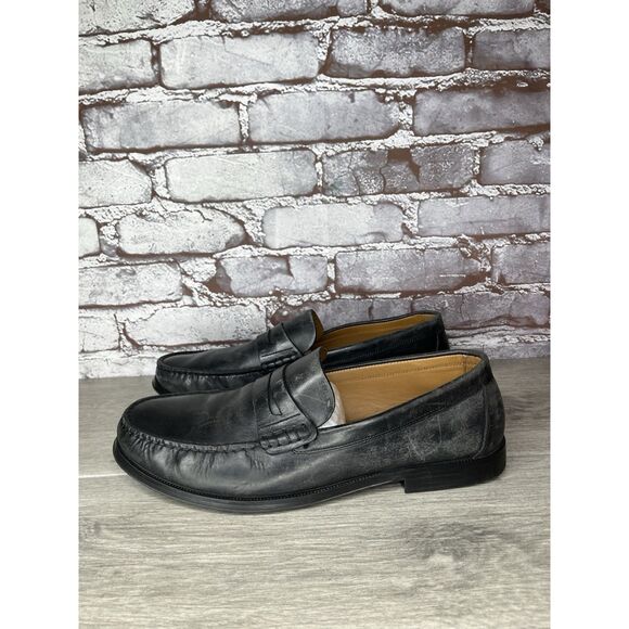 Massimo Dutti Black Leather Penny Loafers Slip On Dress Shoes Men Sz 42EU/9M US main image 16